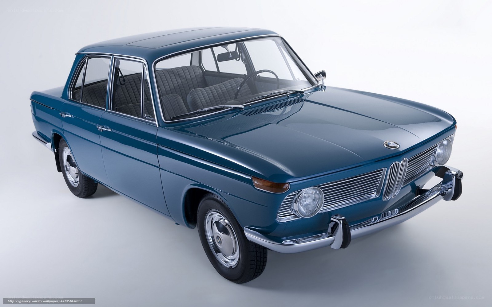 Blue vintage BMW sedan