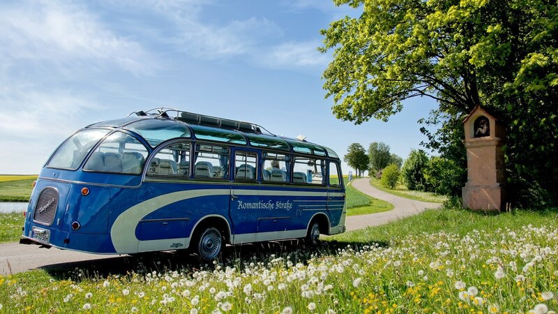 Blue Vintage Bus — Serene