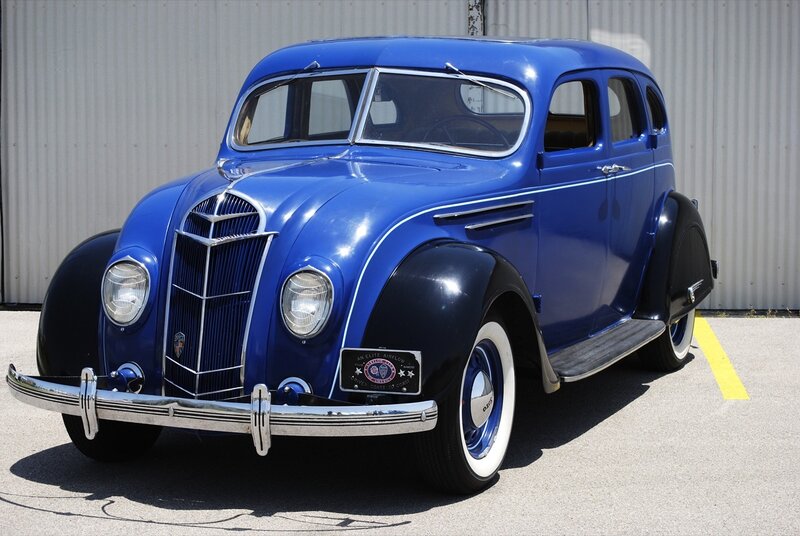 Blue vintage car