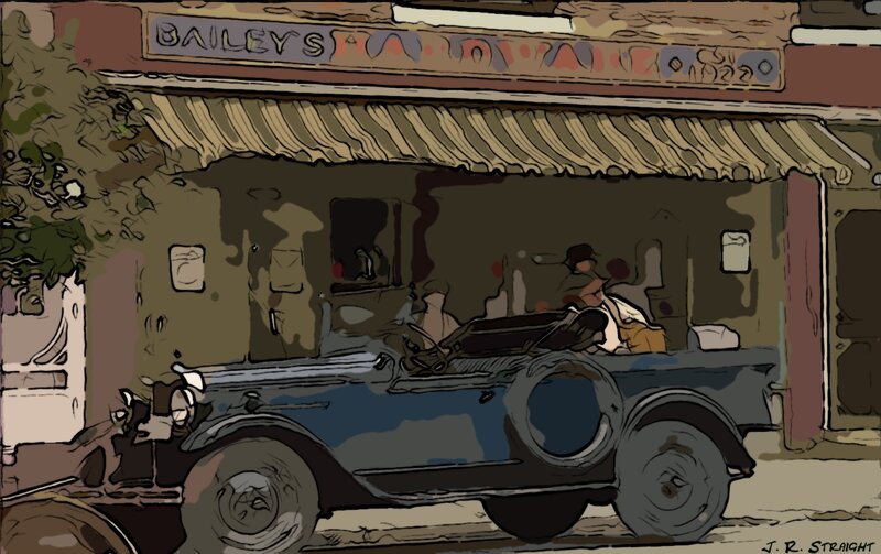 Blue Vintage Car — Brown