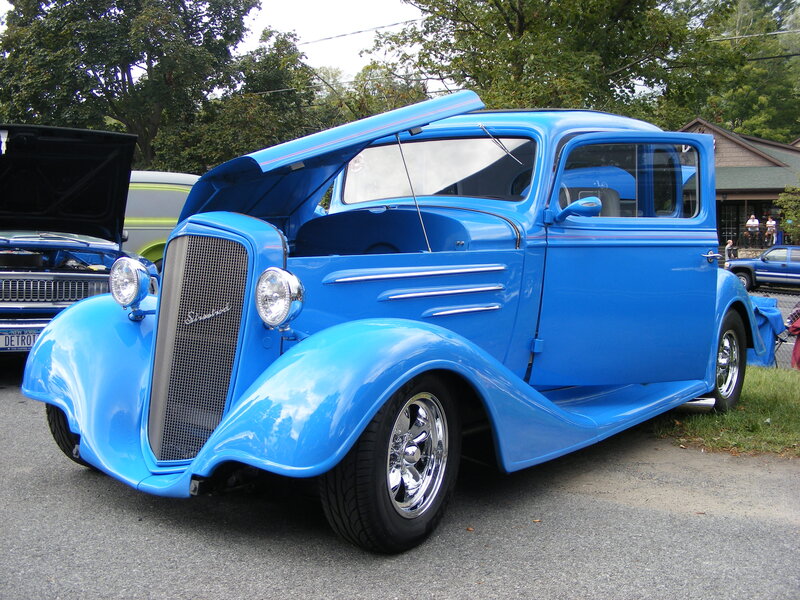 Blue Vintage Car — Calm, Afternoon, Photograph, Car Show