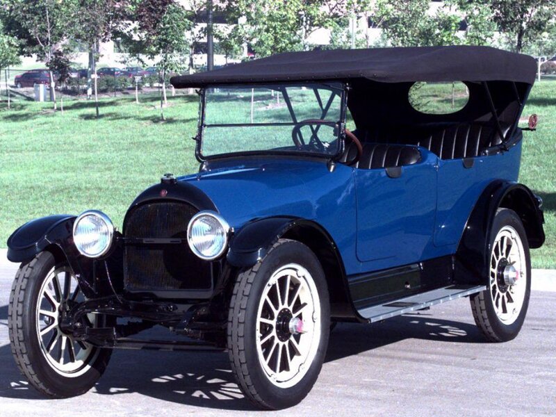 Blue Vintage Car — Calm, Afternoon, Photograph, Grass, Trees, Parking Lot