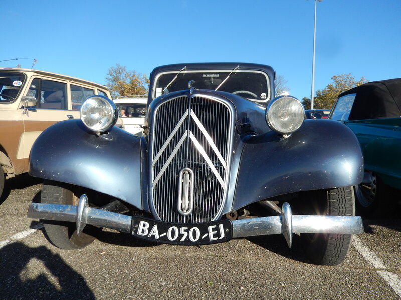Blue Vintage Car — Calm, Afternoon, Photograph, Parking Lot