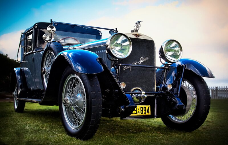 Blue Vintage Car — Dramatic, Afternoon, Photograph