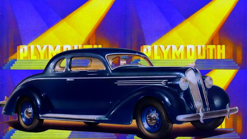 Blue Vintage Car — Dramatic, Illustration