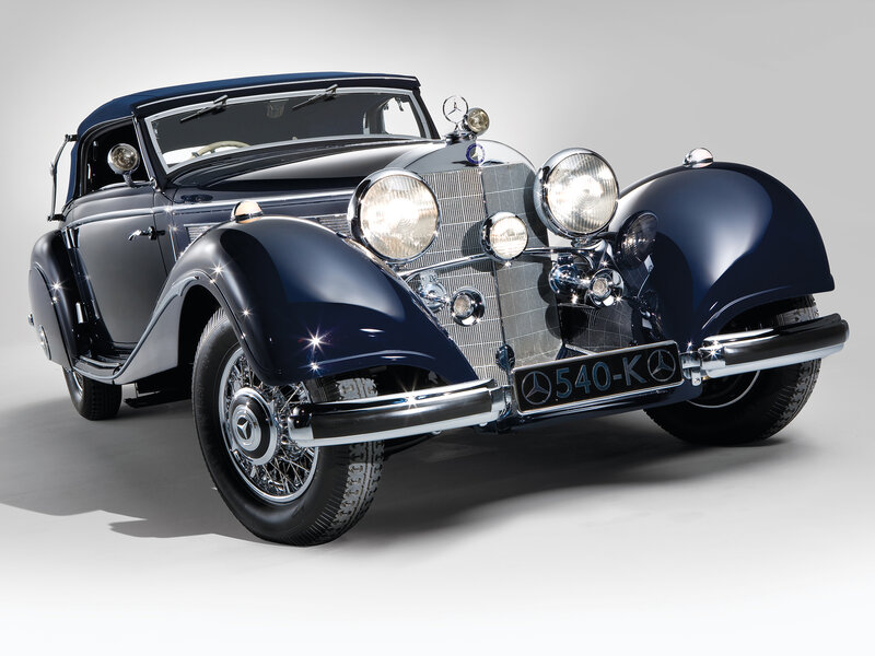Blue Vintage Car — Dramatic, Photograph, Headlights