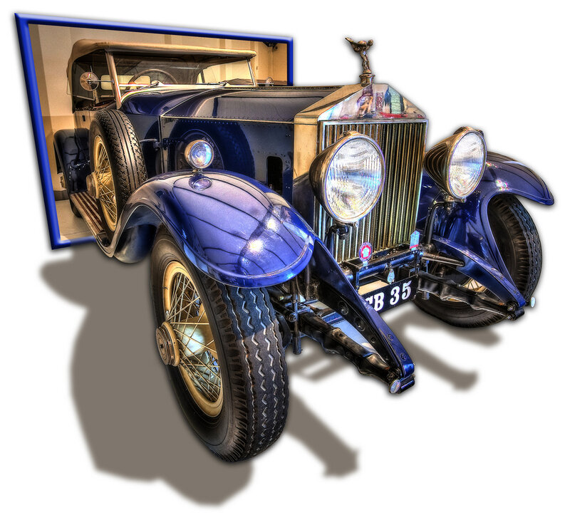 Blue Vintage Car — Dramatic, Photograph