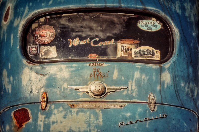 Blue Vintage Car — Gritty