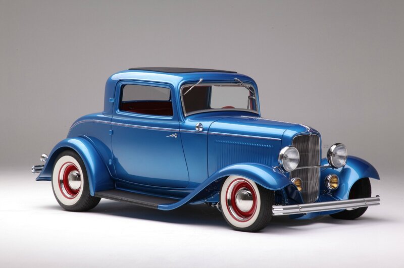 Blue Vintage Car — Neutral, Photograph, Wheels
