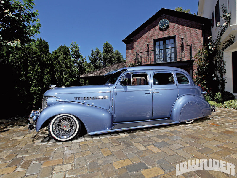 Blue Vintage Car — Serene, Afternoon, Photograph, Brick House