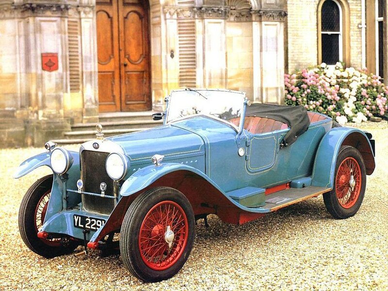 Blue Vintage Car — Serene, Afternoon, Photograph, Building, Flowers