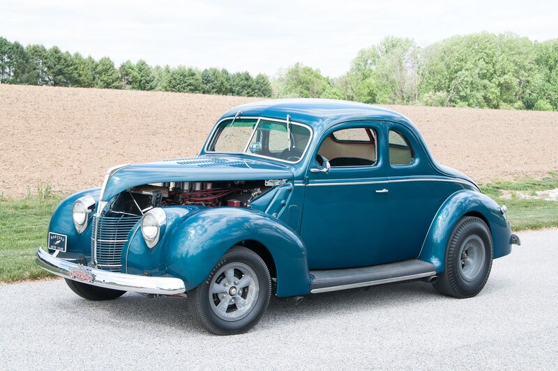 Blue Vintage Car — Serene, Afternoon, Photograph, Field