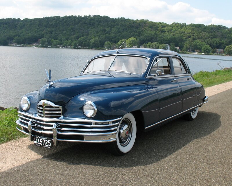 Blue Vintage Car — Serene, Afternoon, Photograph, Lake