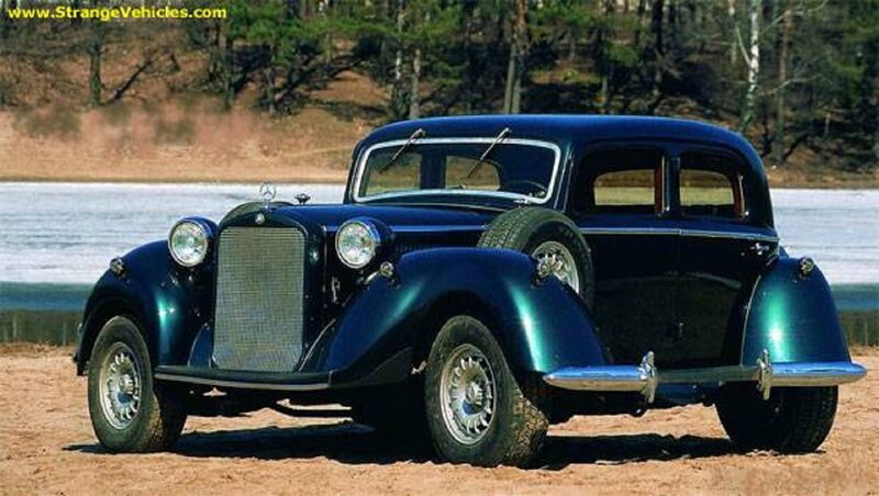 Blue Vintage Car — Serene, Afternoon, Photograph, Lake, Trees