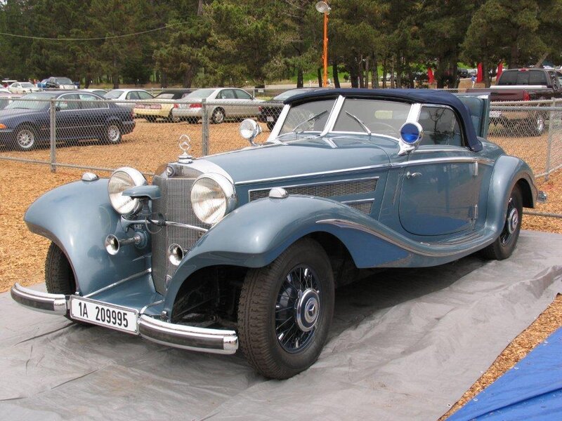 Blue Vintage Convertible — Calm, Afternoon, Photograph, Car Show