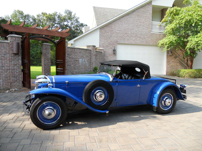 Blue Vintage Convertible — Calm, Afternoon