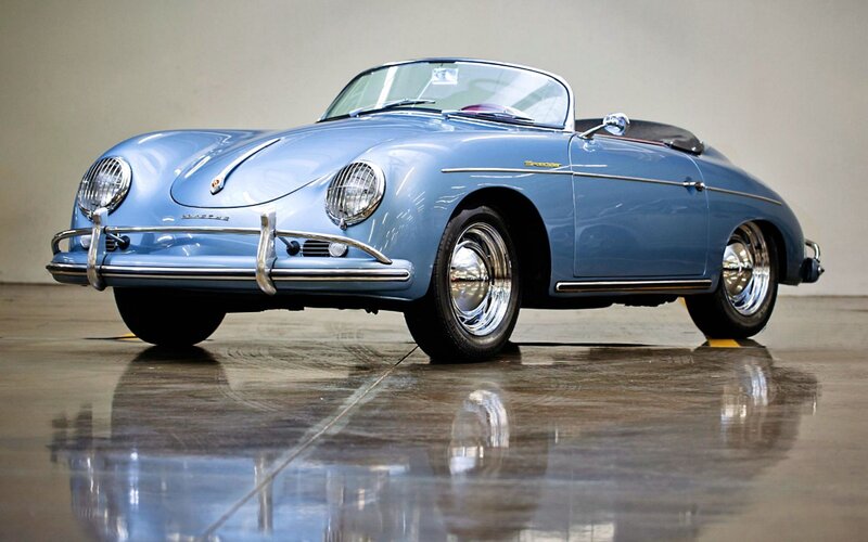 Blue Vintage Convertible — Calm, Photograph