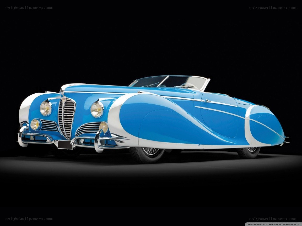 Blue vintage convertible car
