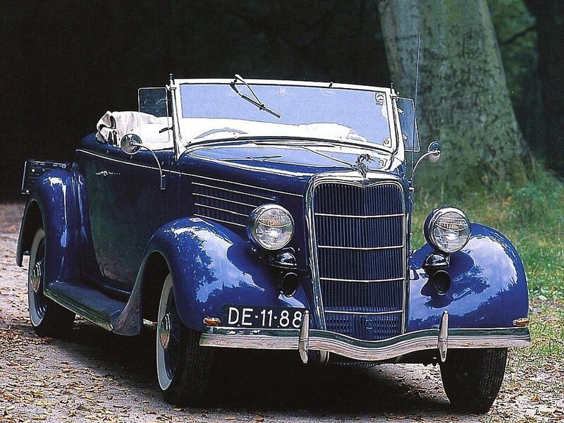 blue vintage convertible car