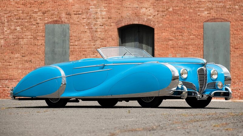 blue vintage convertible car
