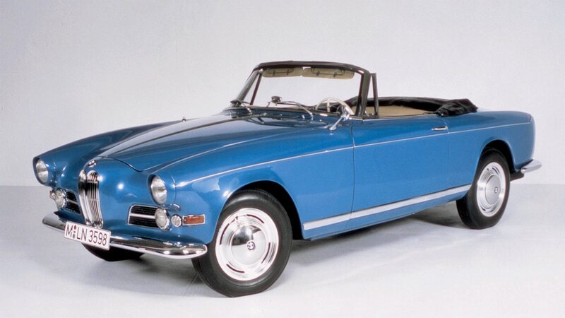 blue vintage convertible car