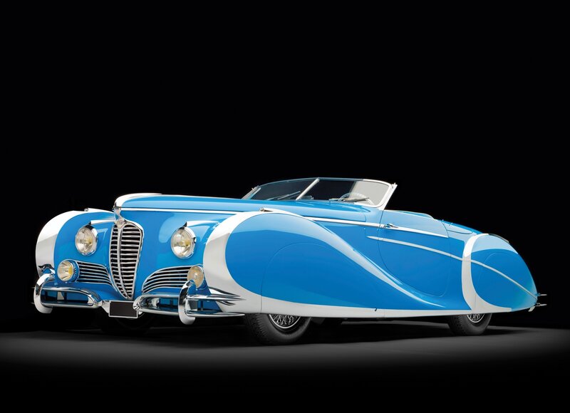 Blue Vintage Convertible Car — Dramatic, Photograph
