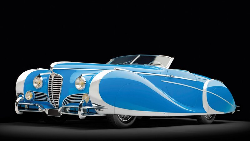 Blue Vintage Convertible — Dramatic, Photograph, Car, Chrome Grille