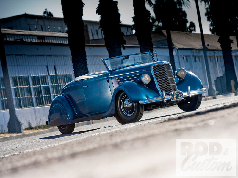Blue Vintage Convertible — Dramatic