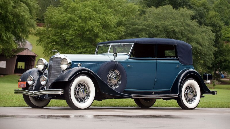 Blue Vintage Convertible — Serene, Afternoon, Photograph, Car, Trees, Grass