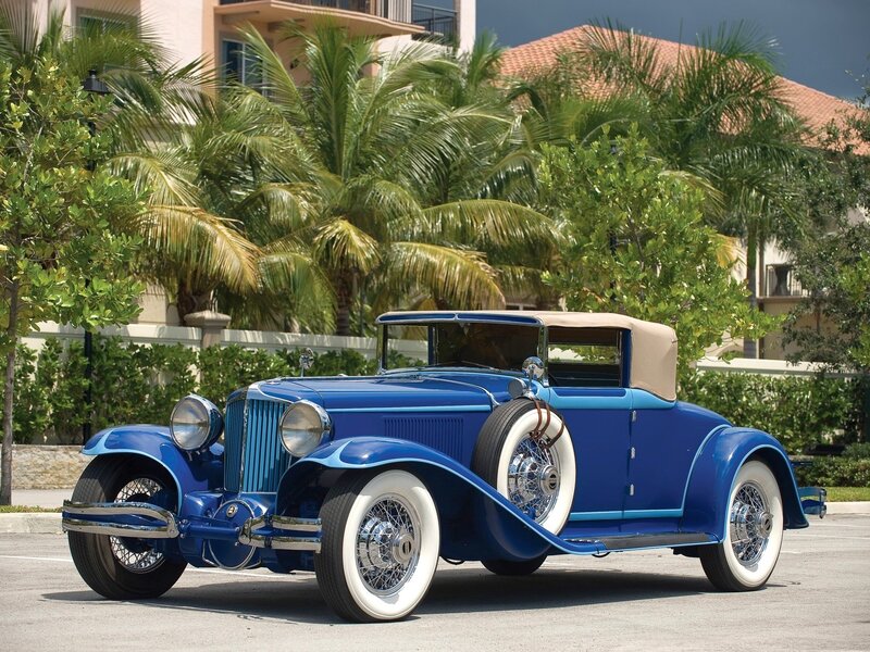Blue Vintage Convertible — Serene, Afternoon