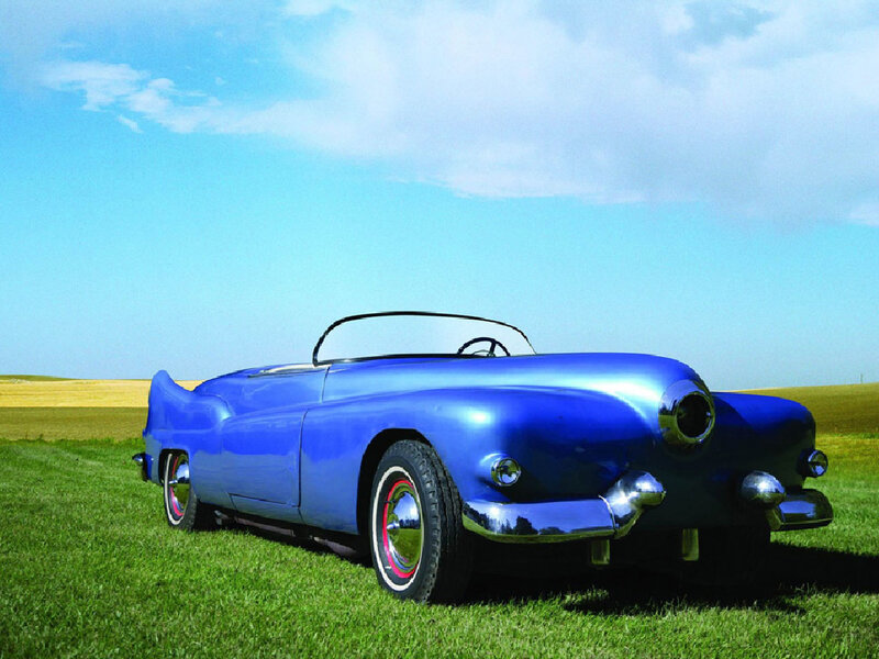 Blue Vintage Convertible