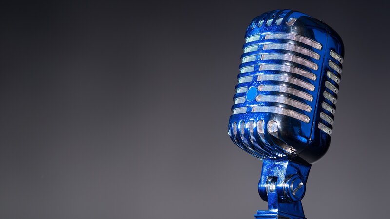 Blue Vintage Microphone