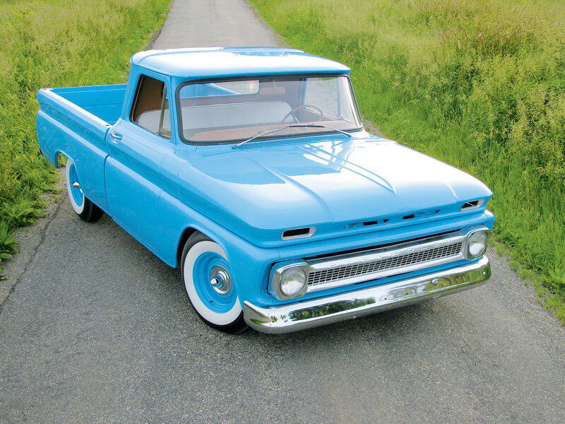 Blue vintage pickup truck