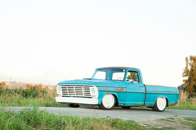 Blue Vintage Pickup Truck — Serene, Sunset