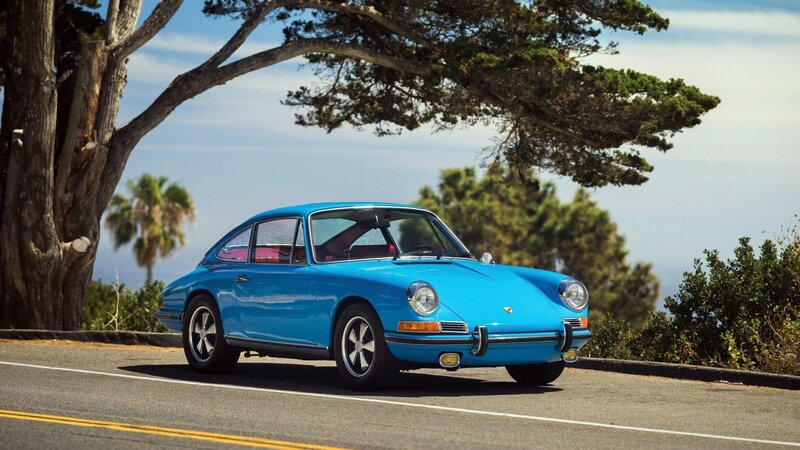 Blue Vintage Porsche Car — Serene