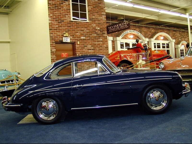 blue vintage porsche car
