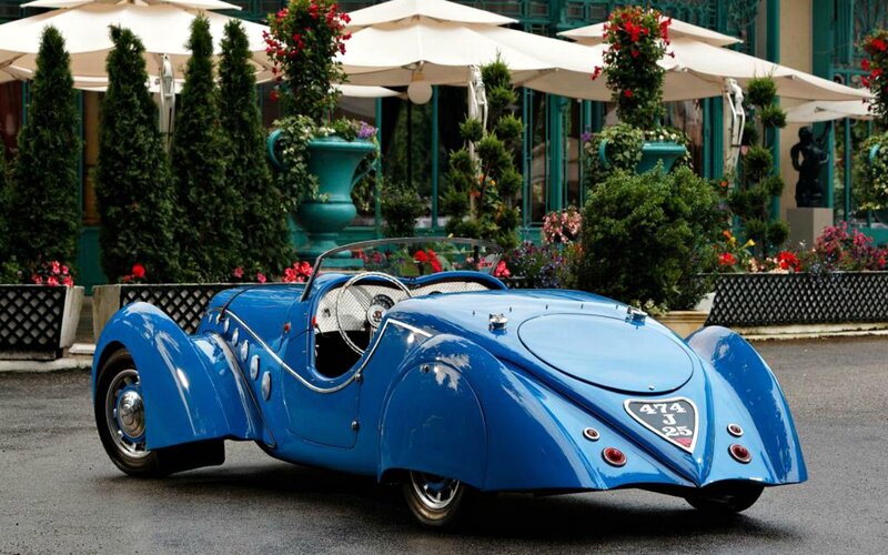 Blue Vintage Race Car — Elegant, Afternoon