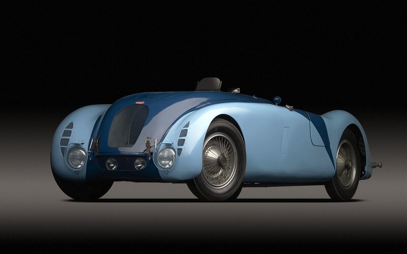 Blue Vintage Race Car — Light Blue