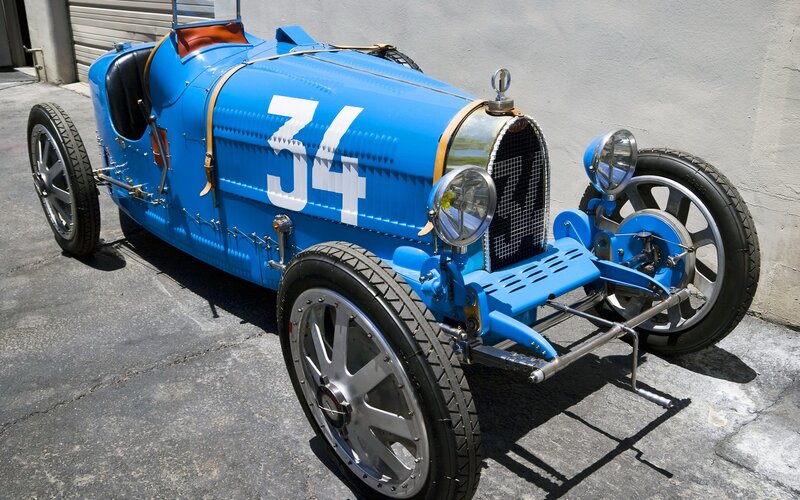 Blue Vintage Race Car — Static, Afternoon