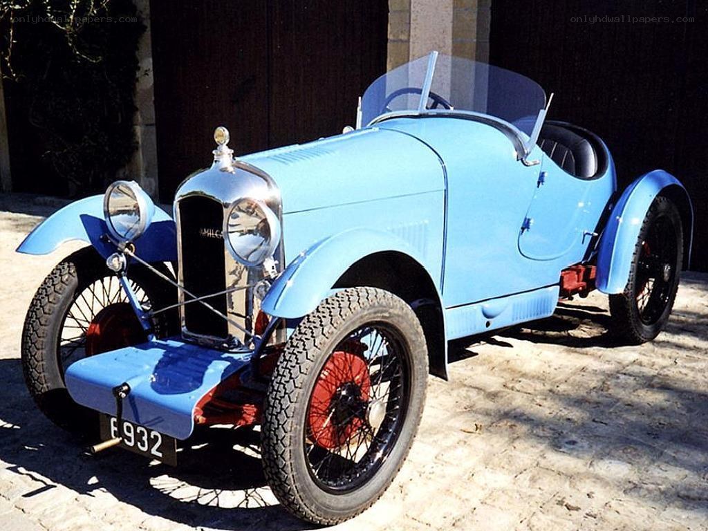 blue vintage racing car