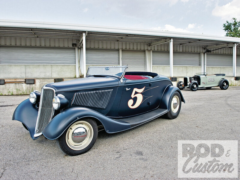 Blue Vintage Roadster — Calm, Afternoon