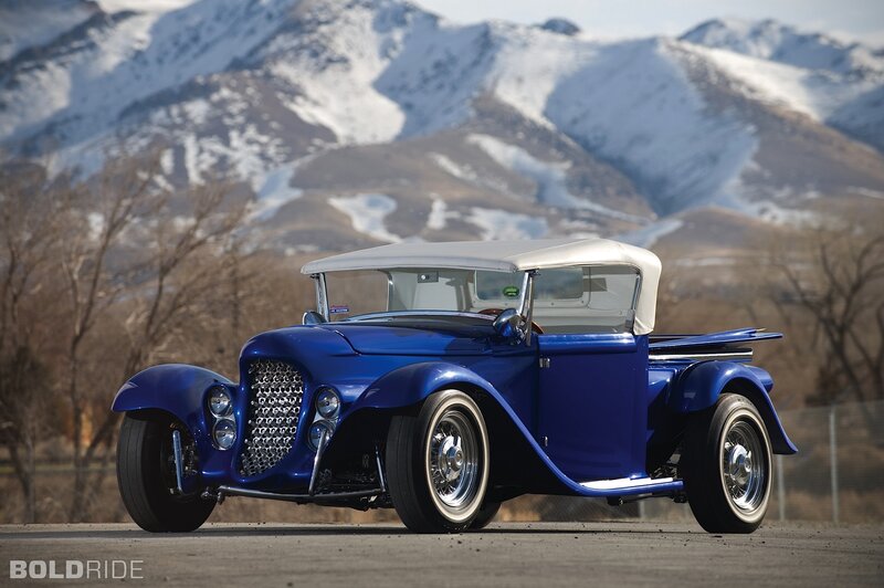 Blue Vintage Roadster — Serene, Winter