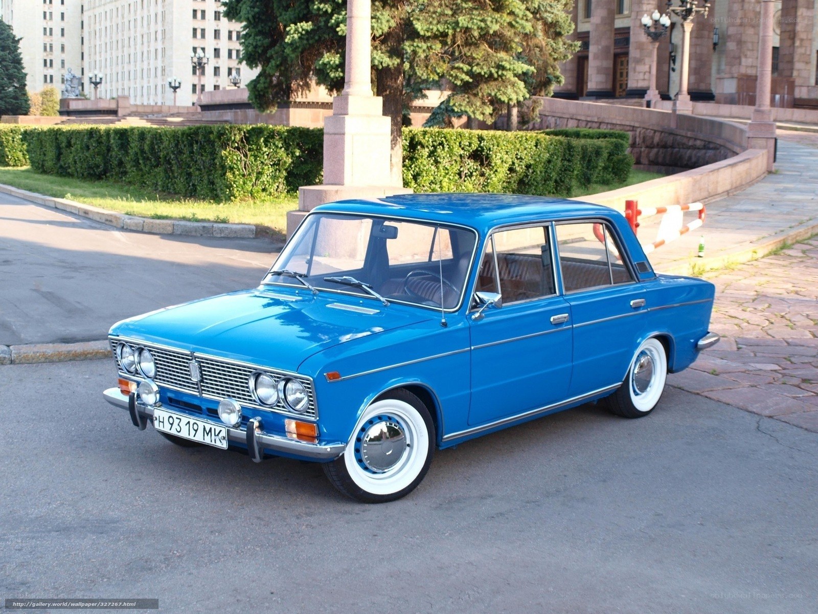 Blue vintage sedan car