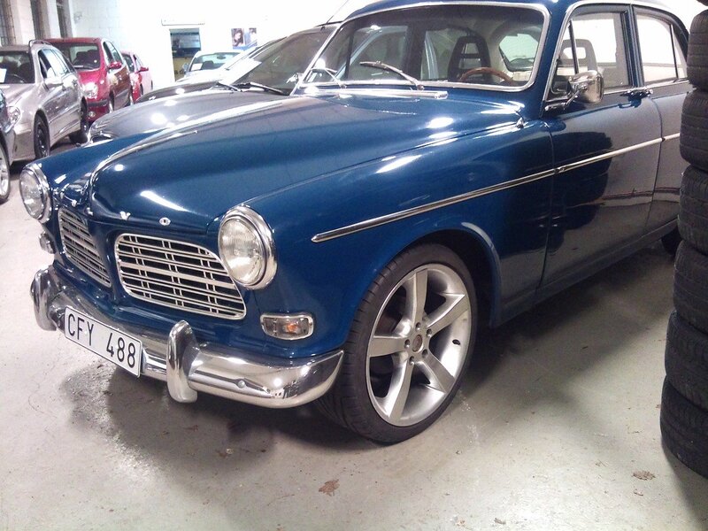 blue vintage volvo car