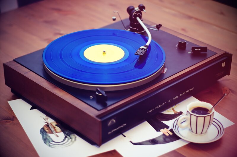 Blue Vinyl Record Player
