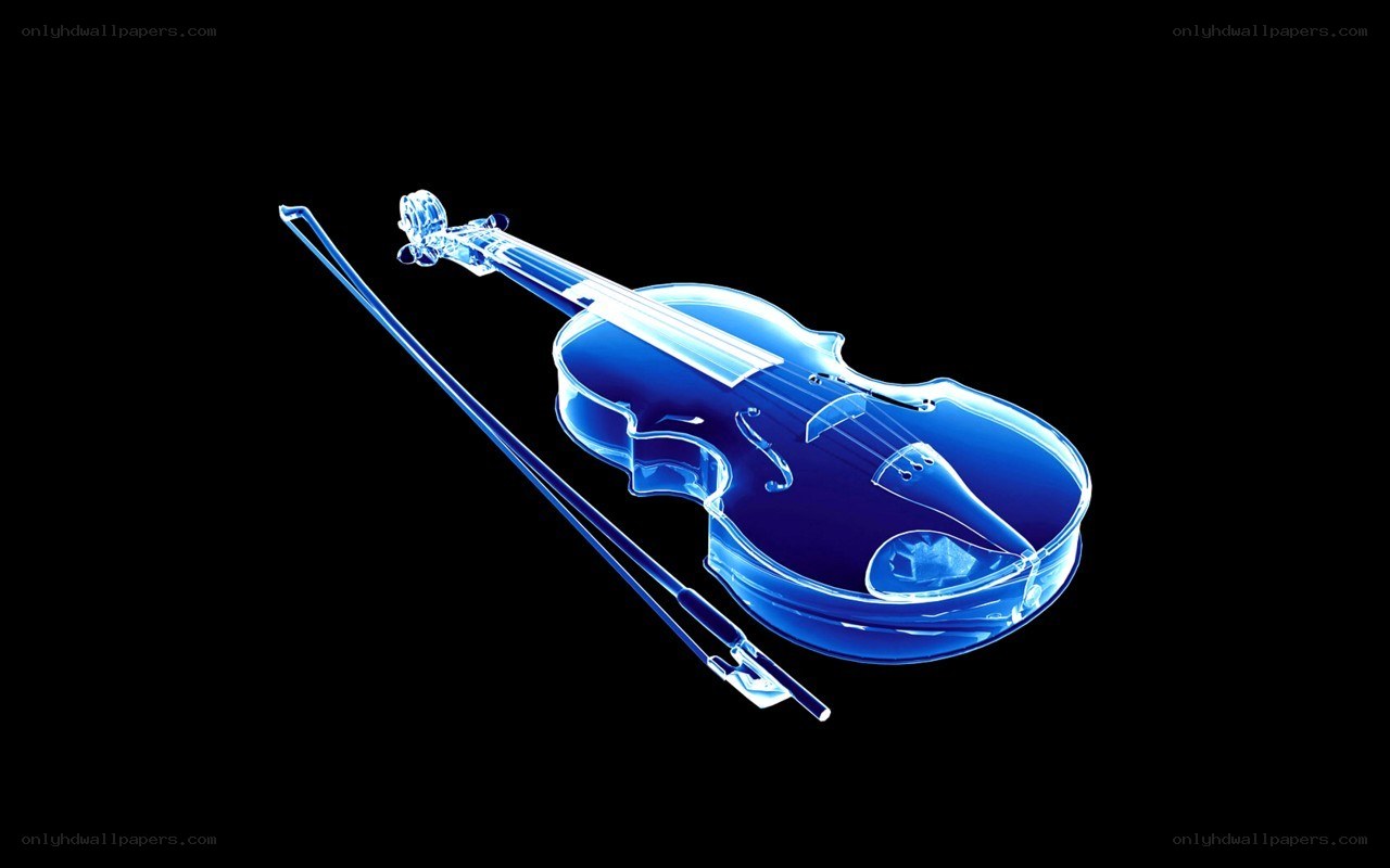 Blue violin and bow