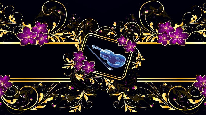 Blue Violin Illustration