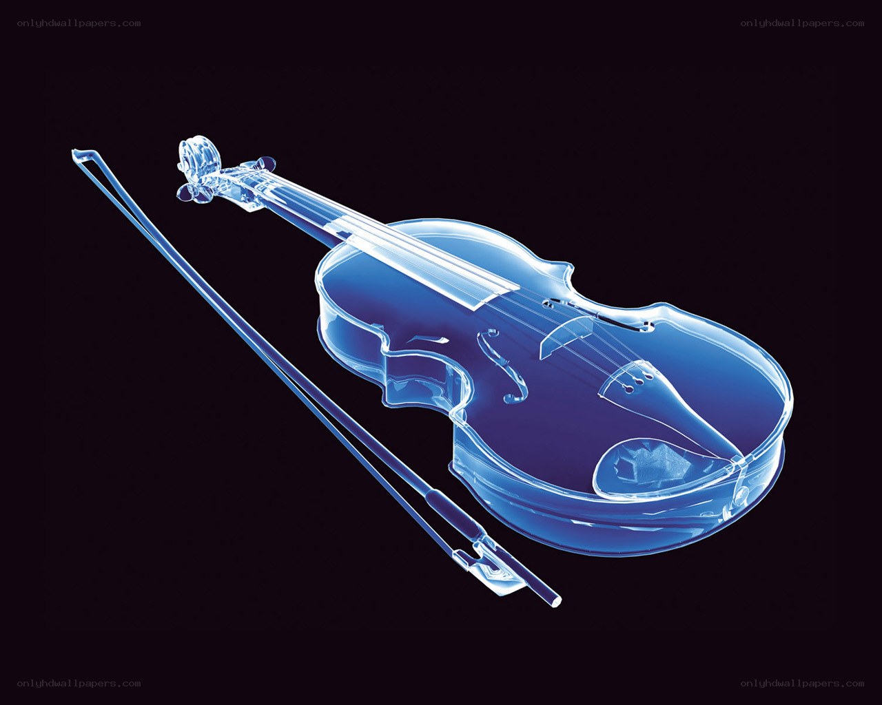 blue violin x-ray image
