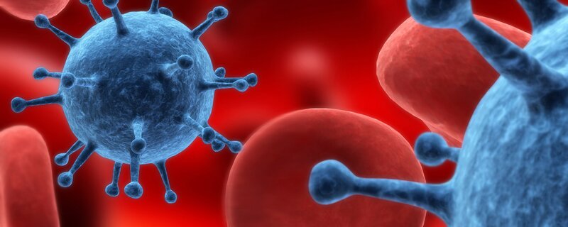 Blue Virus Particles