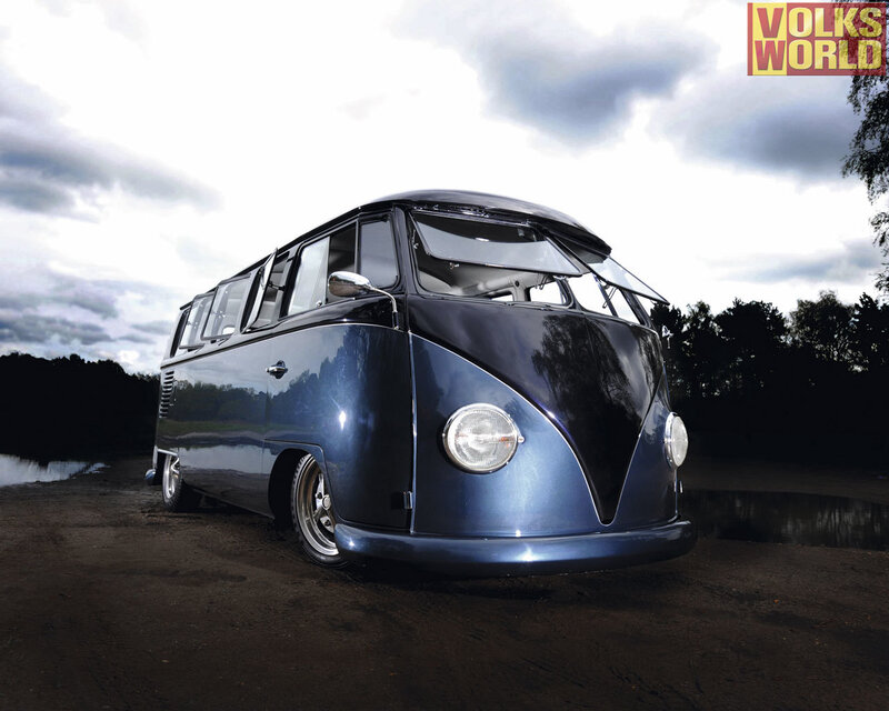 Blue Volkswagen Bus